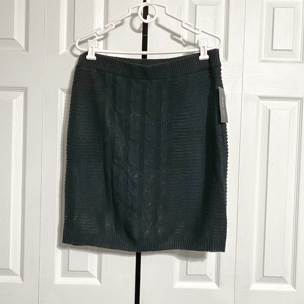 BCBG Paris black knit short wool blend skirt size XXL